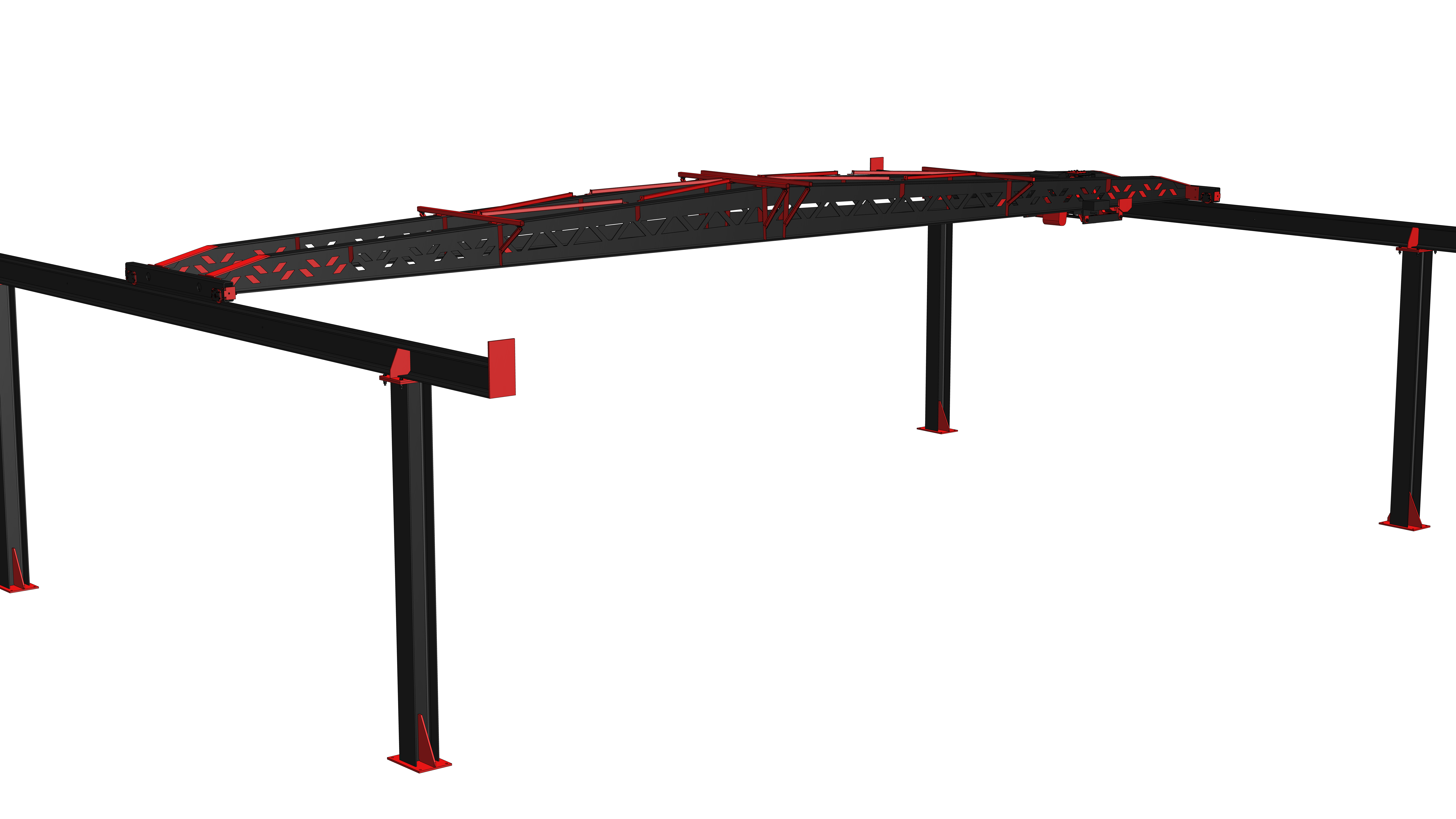 Lighter crane system with track and support structure